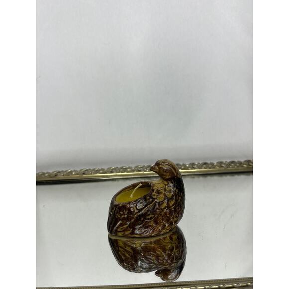 Vintage Ardco Bird Pheasant Quail Ceramic Planter / Candleholder Tan Brown Black - Picture 4 of 8